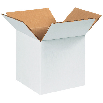 7 x 7 x 7" White Corrugated Boxes